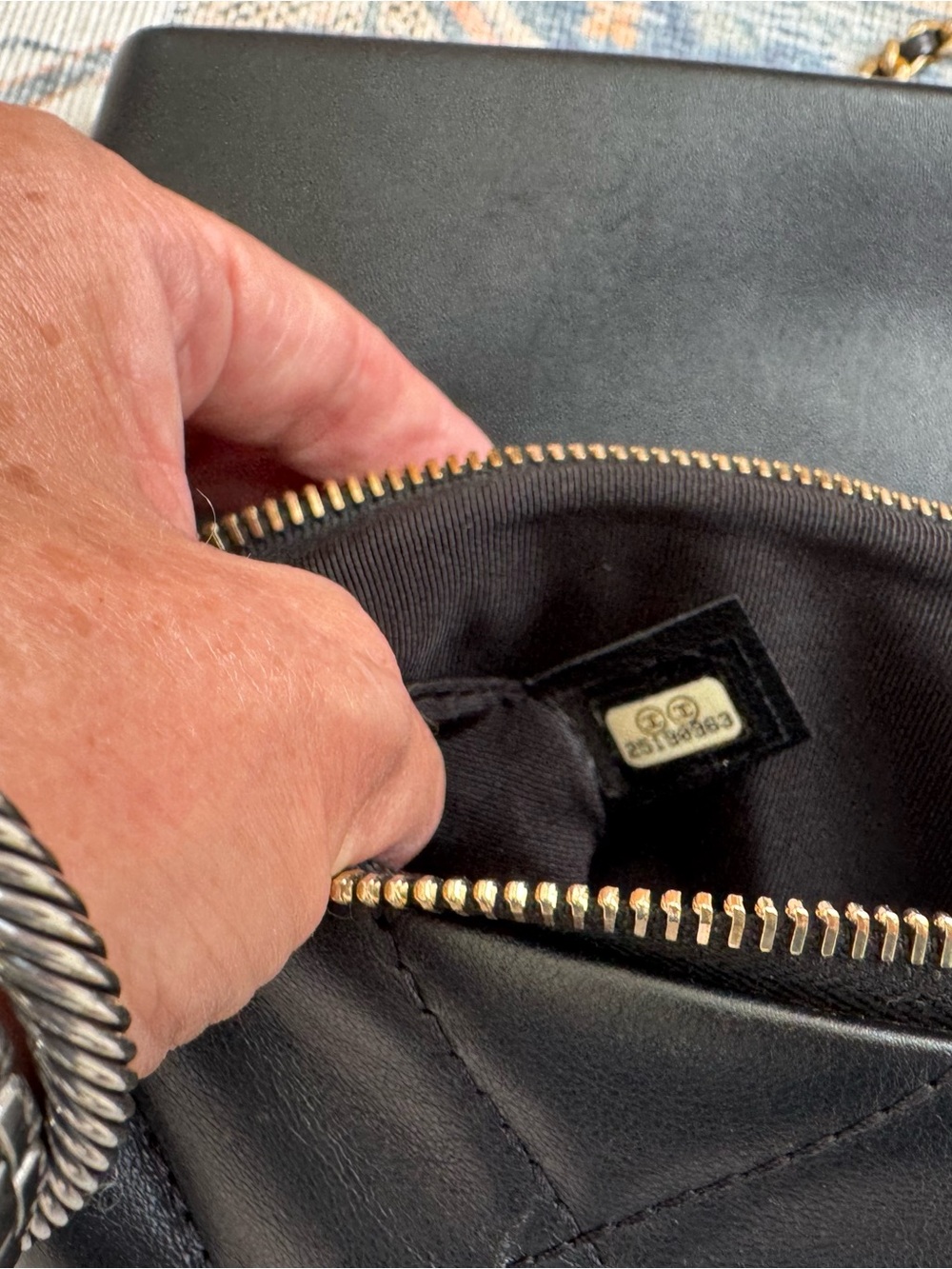 CHANEL Black Quilted Lambskin Shoulder Bag with Gold CC Hardware - Picture 8 of 15